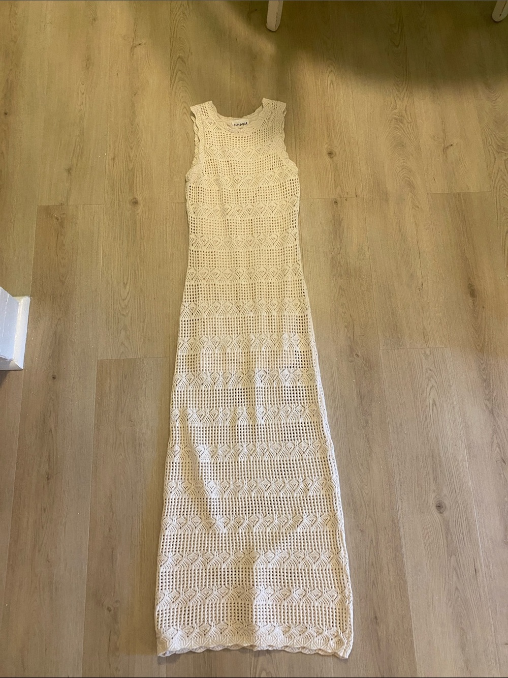 Olive & Oak Cream Crochet Maxi Dress